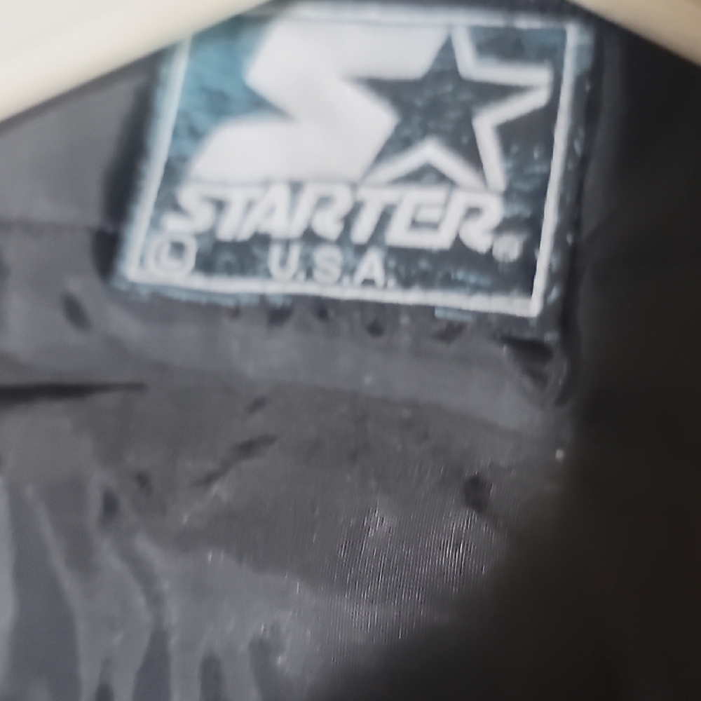 Gray Acid Wash Vintage Raiders Starter Jacket Size L Black Trim - Picture 8 of 11